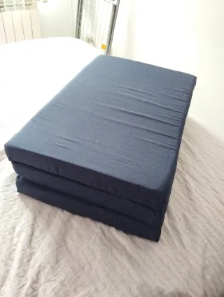 Colchón plegable para cuna de viaje azul