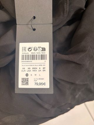 Vestido Massimo Dutti Negro Talla XS