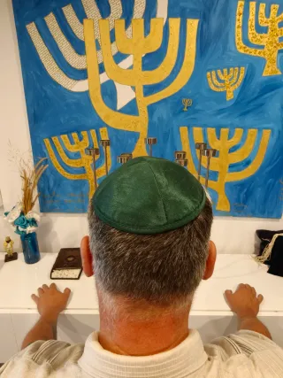 Kipá o Yarmulke verde