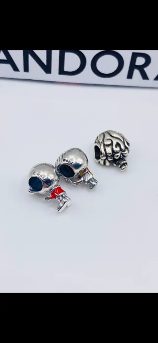 3 Charms Pandora Harry Potter Plata