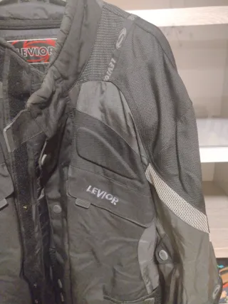 Chaqueta de motorista negra LEVIOR XL