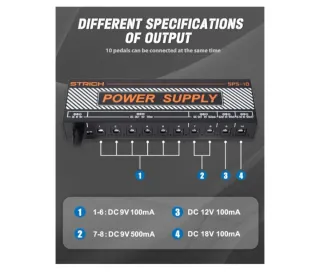 Fuente Alimentación Pedales Guitarra STRICH SPS-10