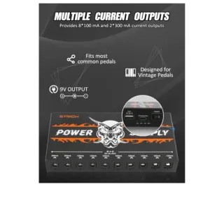 Fuente Alimentación Pedales Guitarra STRICH SPS-10