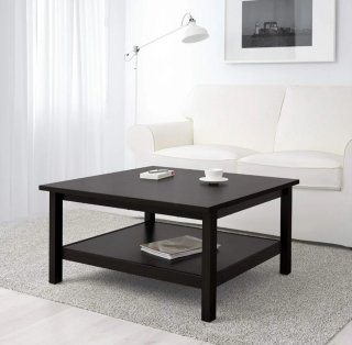 Mesa de centro cuadrada negra. Ikea Hemnes