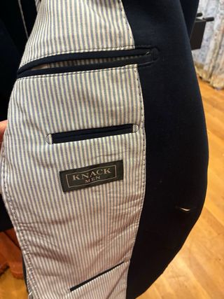 Chaqueta americana azul marino hilo frio