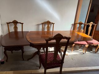 Conjunto de mesa y 6 sillas comedor vintage