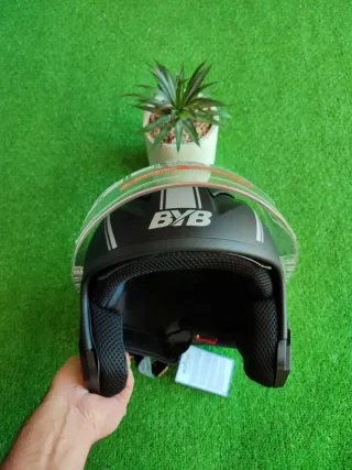 Casco Moto Jet Negro Mate Talla L Unisex