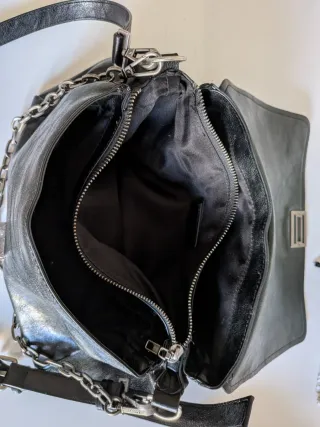 Bolso Negro Mango con cierre metálico