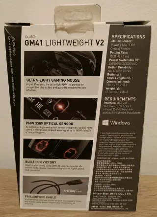 Ratón/Mouse Gaming MSI Clutch GM41 LIGHTWEIGHT V2