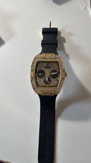 Reloj Guess Dorado y Negro con Cristales