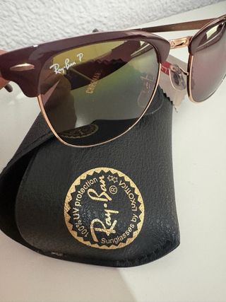Gafas Ray-Ban Clubmaster Borgoña y Dorado