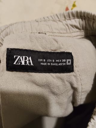 Pantalón Cargo Zara Beige Talla S