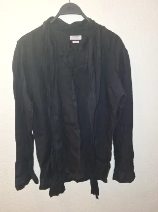 Camisa Lino Zara Negra