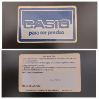 Antigua Calculadora Solar - Casio SL-701 - 1980C.