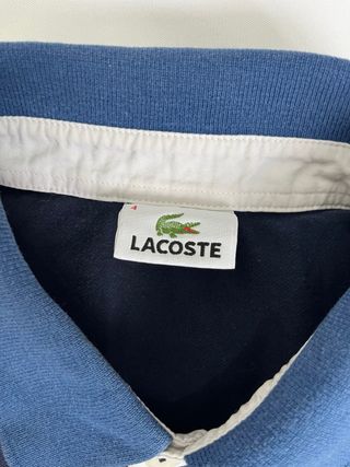 Polo Lacoste Azul y Blanco Rayas