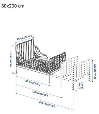 Cama infantil de metal blanco