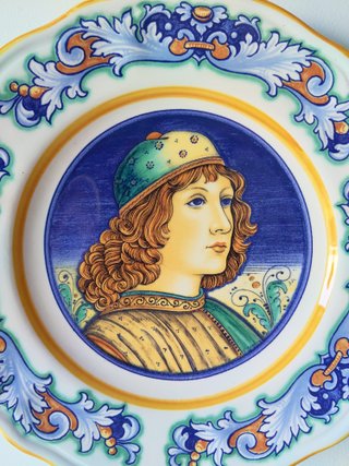 Il Perugino piatto ceramica di Deruta per Perugina
