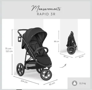 Silla de paseo Hauck Rapid 3R Negra