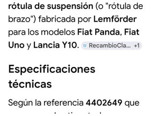 Rotula Suspensión LEMFÖRDER Seat Panda/Marbella