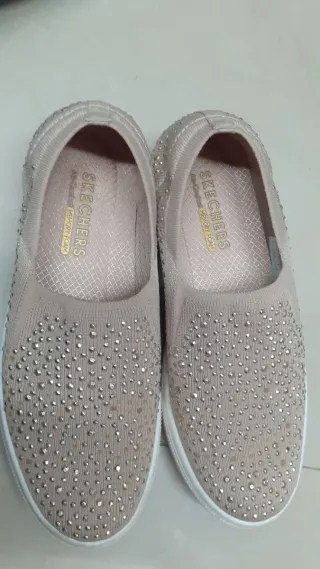 Zapatillas Skechers Mujer Beige/Plata