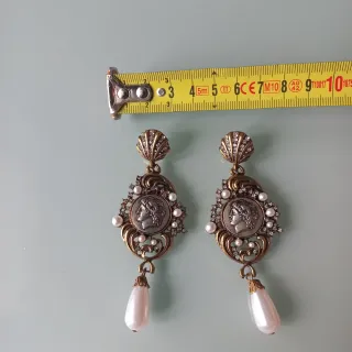 Pendientes Camafeo Vintage Perla y Oro