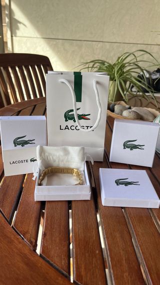Pulsera Lacoste Signature Dorada - Set Completo