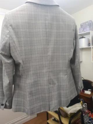 Blazer y pantalón Zara Mujer Gris Cuadros