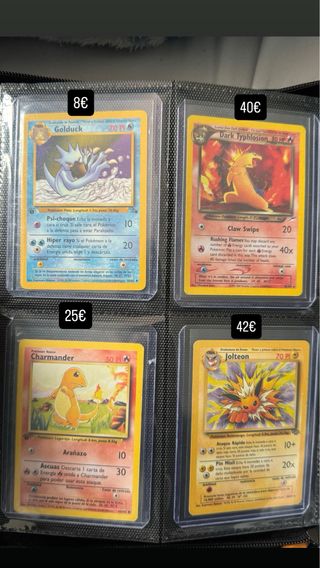 Cartas Pokémon antiguas y nuevas