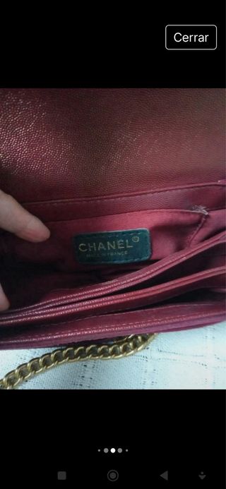 Bolso atribuido Chanel Vintage Dorado y Rojo