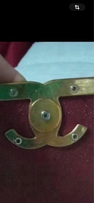 Bolso atribuido Chanel Vintage Dorado y Rojo