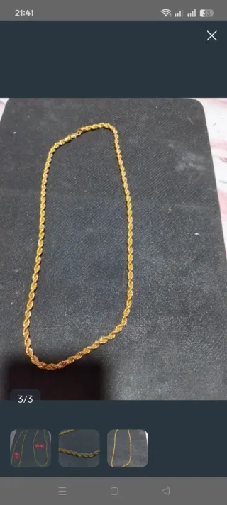 Cordón trenzado acero inoxidable Chapado oro 18k
