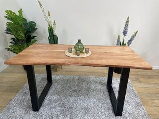 Mesa Comedor Madera Maciza y Metal