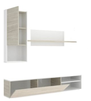 Mueble TV blanco y beige (La tele no va incluida)