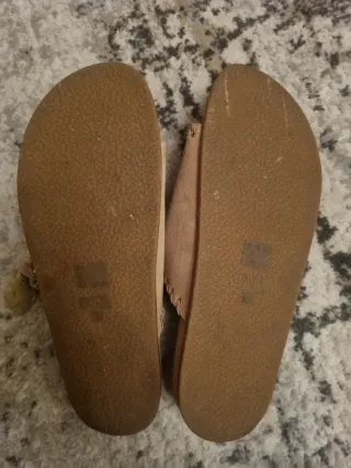 Sandalias Zara Serraje Beige Hebillas Doradas