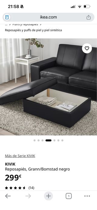 Reposapiés Chaise Longue Ikea Negro