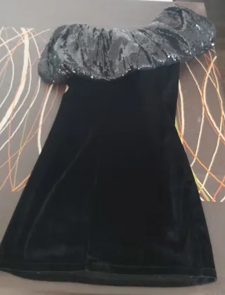 Vestido Zara lentejuelas fiesta negro