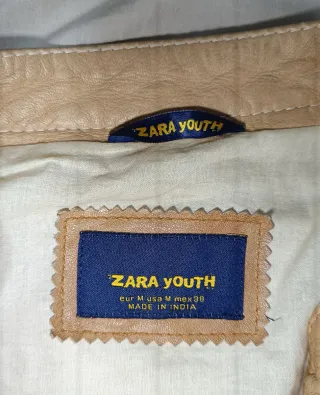 Cazadora Zara Youth piel color caramelo