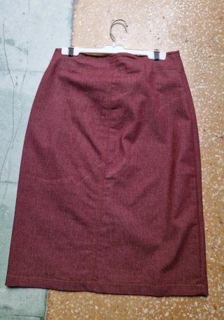 Falda tubo marrón/rojo