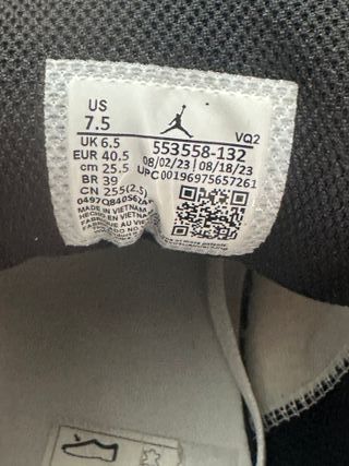 Nike Jordan 1 Low 40.5 Bianco Nero
