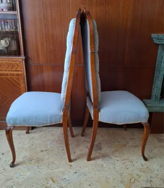 2 ANTIGUAS SILLAS VICTORIANAS  RESPALDO CAPITONÉ