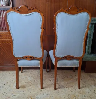 2 ANTIGUAS SILLAS VICTORIANAS  RESPALDO CAPITONÉ