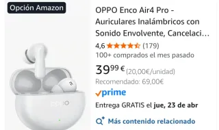 Oppo Enco Air4 Auriculares Blancos