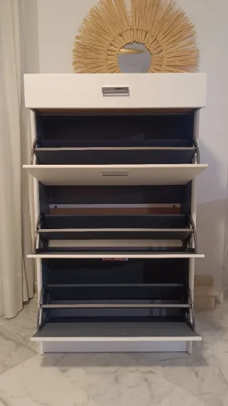 Zapatero 3 puertas + 1 cajón blanco