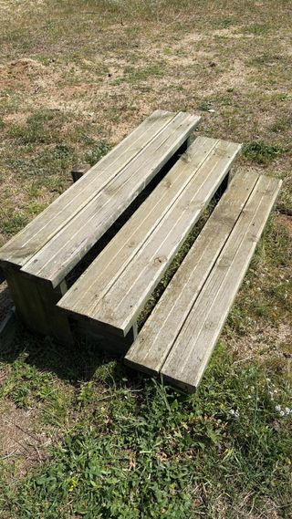 Escalera de jardín madera tratada