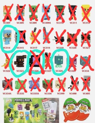 Intercambio/Vendo juguetes Minecraft Kinder Joy