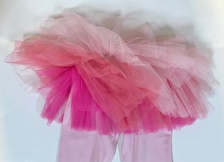 Leggings rosa con gonna in tulle 10 anni