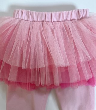 Leggings rosa con gonna in tulle 10 anni