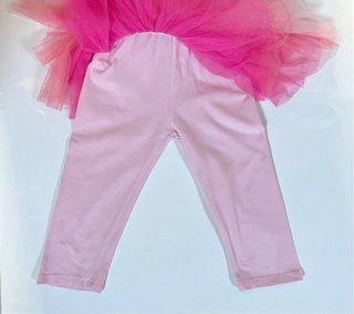 Leggings rosa con gonna in tulle 10 anni