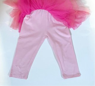 Leggings rosa con gonna in tulle 10 anni