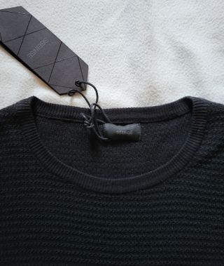 Maglia nera Sseinse Struttura a rilievo NUOVA Tg.L
